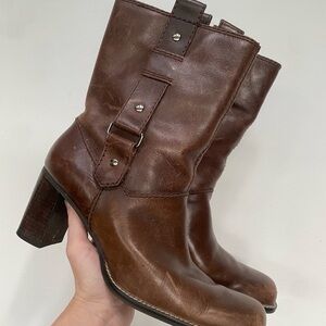 Brown Leather Ankle Boots